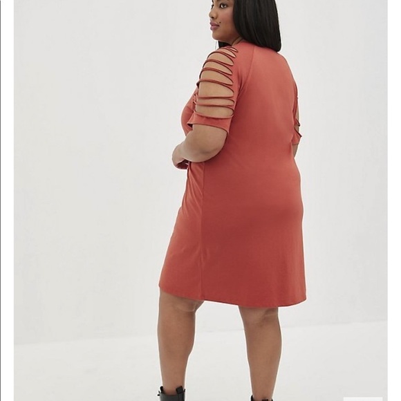 TORRID rust leopard heart slashed raglan sleeves tshirt dress - Picture 3 of 7